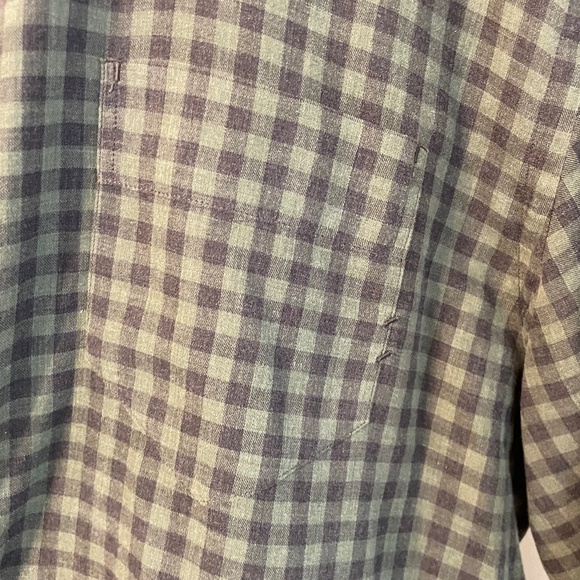 Billy Reid Large Standard Green & Blk Check Collar Shirt - Picture 3 of 4